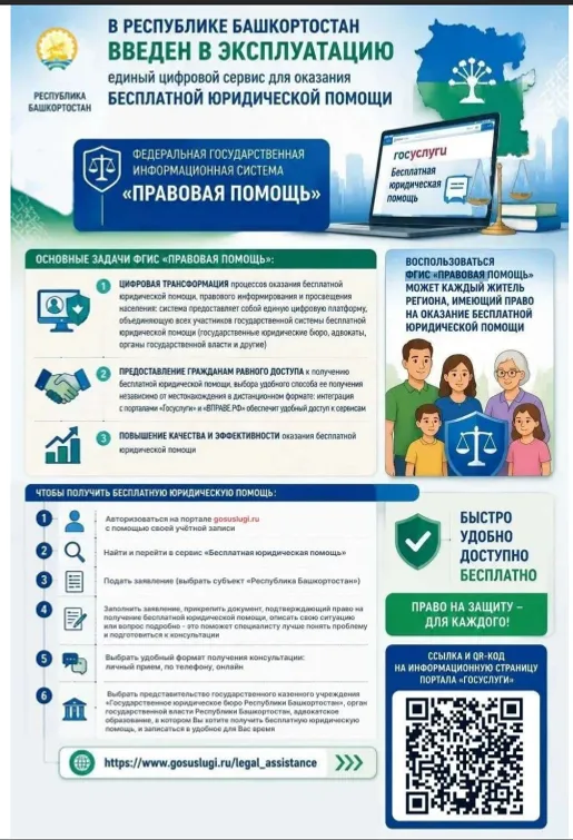 В Башкортостане запущен единый цифровой сервис для бесплатной юридической помощи